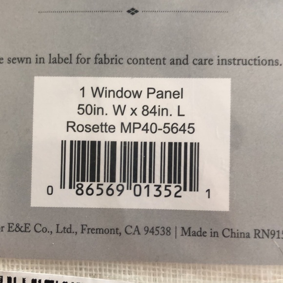 White linen window panel with Decor - Picture 2 of 5